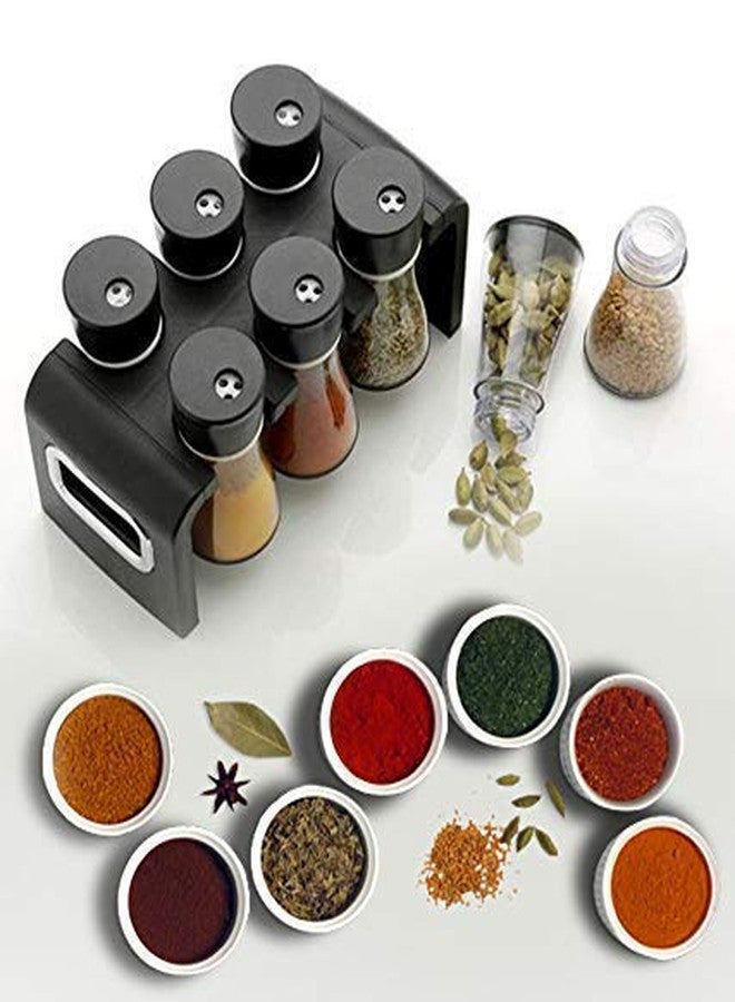 Yorten Spice Container of 6 pcs for Storage of Kitchen Spices and Masala Storage (Black) (6 - PCS Spice Rack) - Image 4